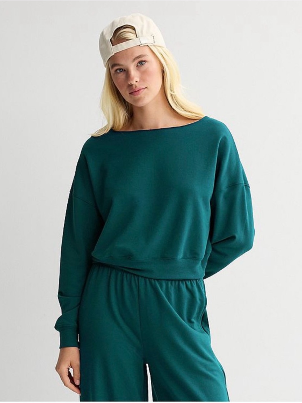 SO Teal Boatneck Pullover Sweater